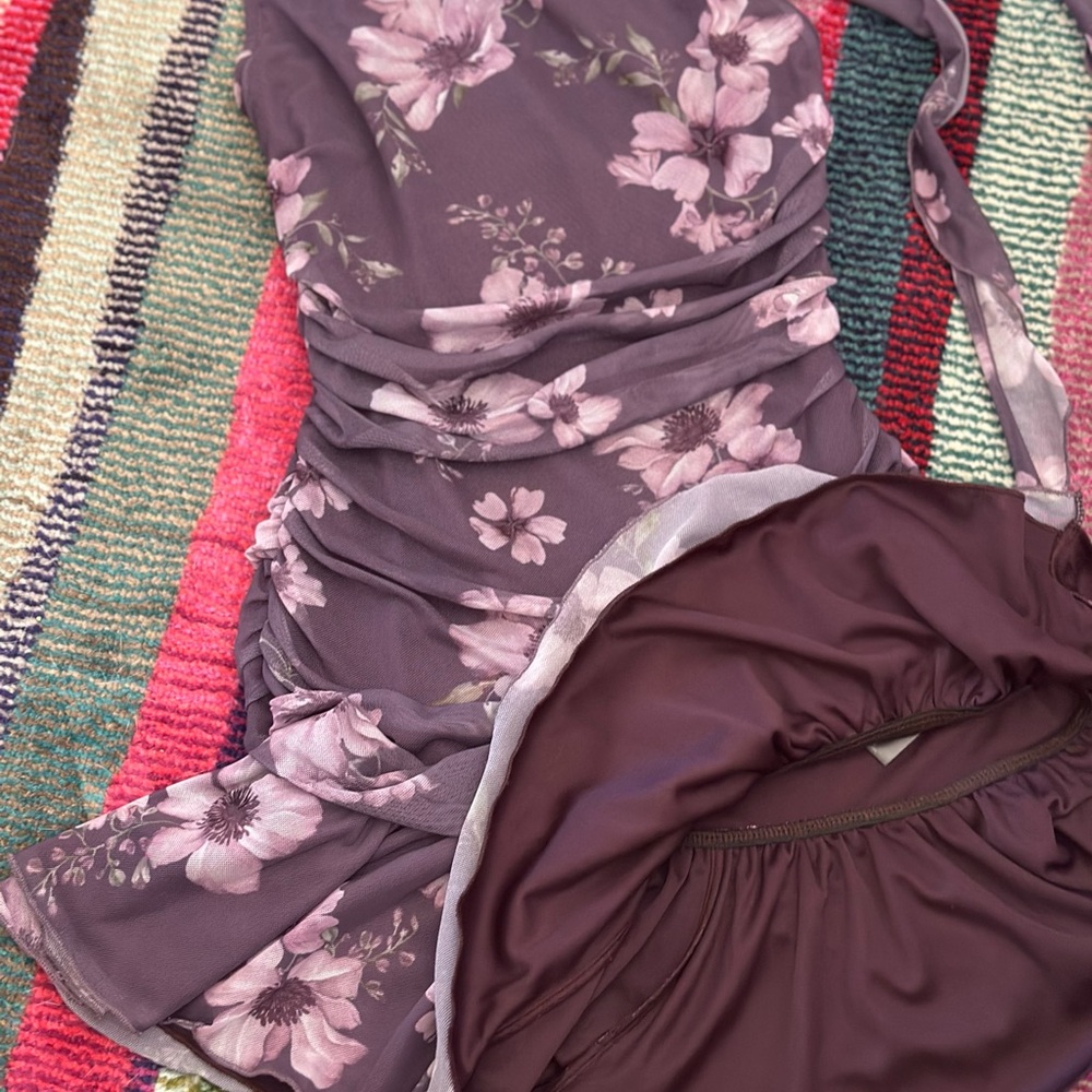 Urban Outfitters Floral Purple Sleeveless Dress - Picture 6 of 6